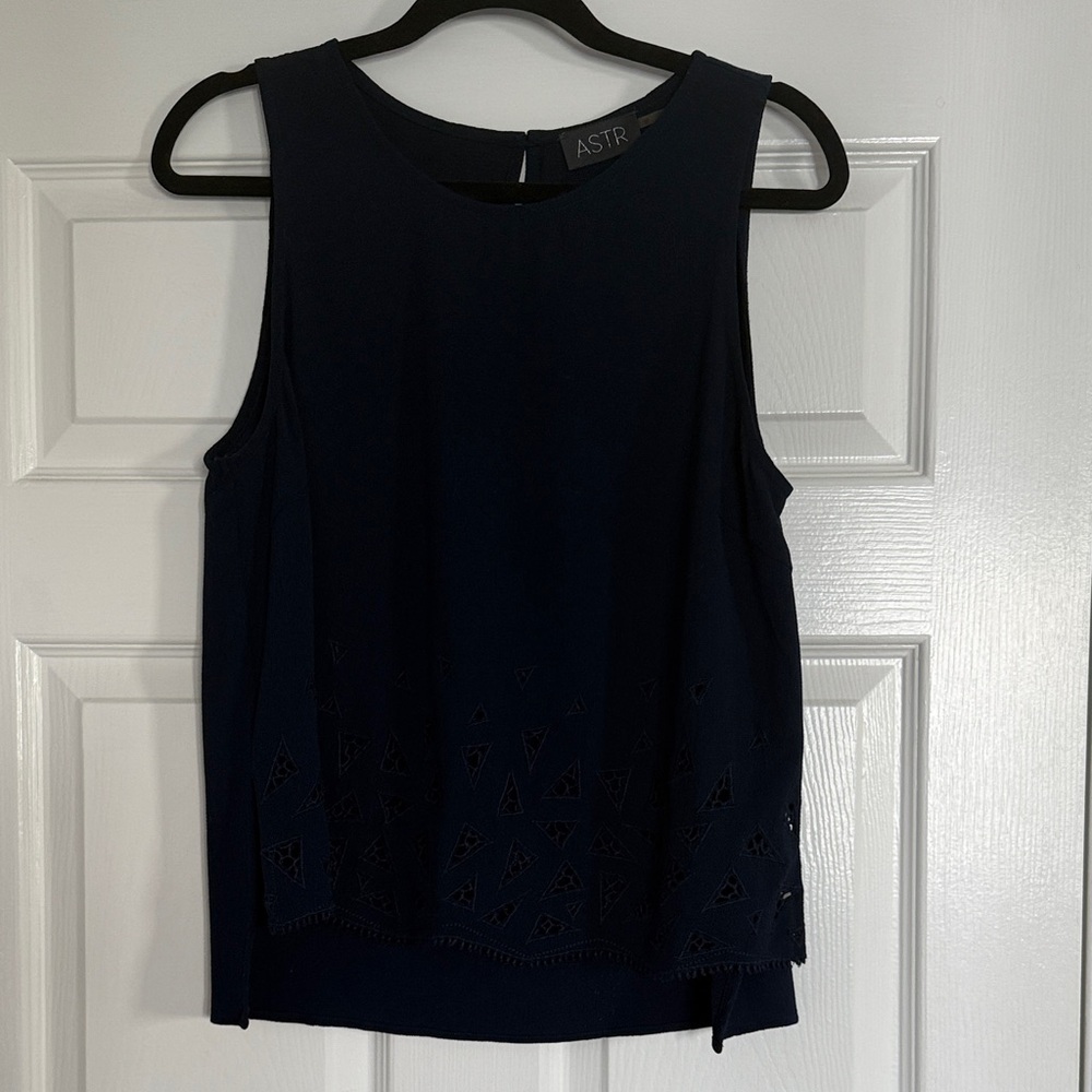 ASTR Women's Dark Blue Tank Top